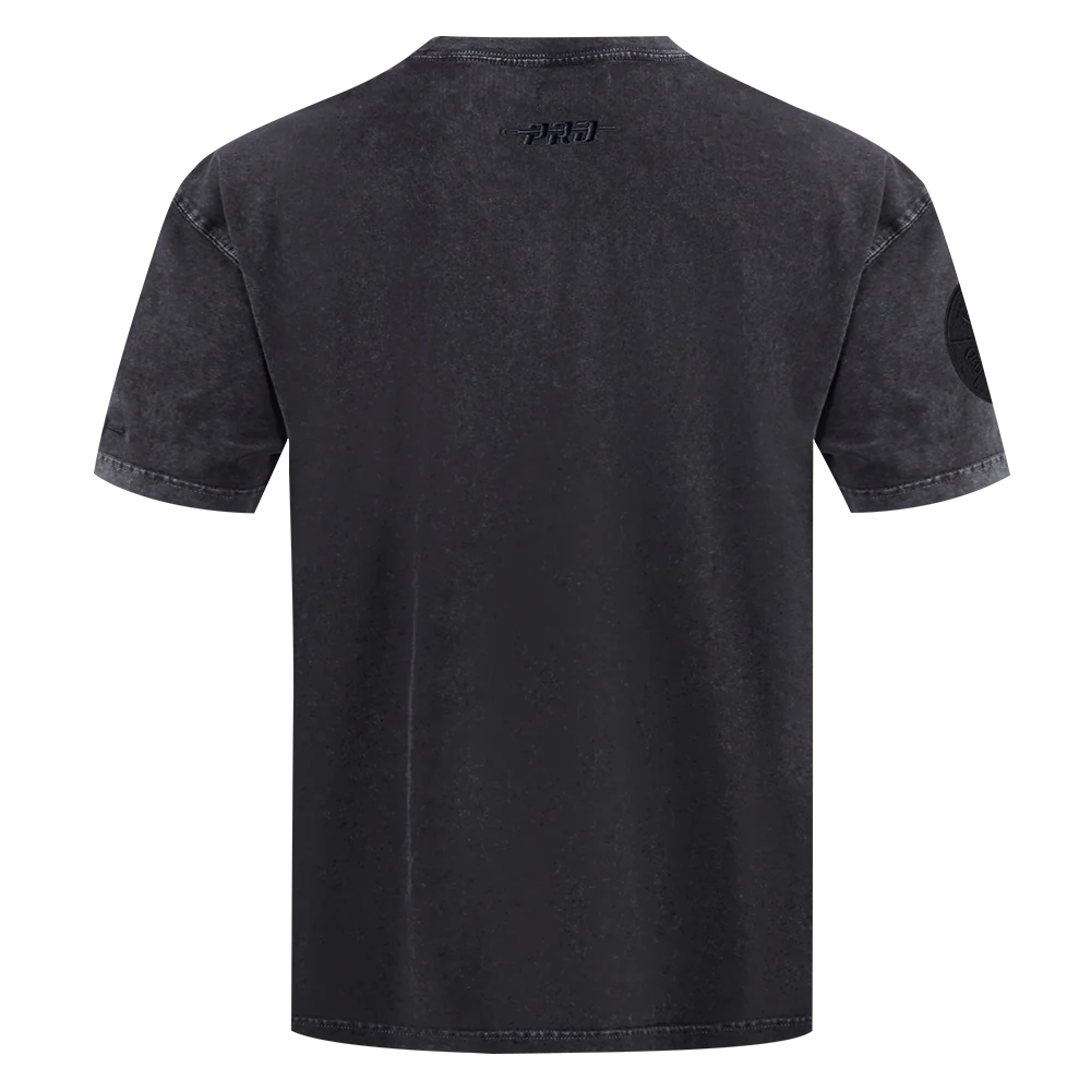 NBA CHICAGO BULLS WASHED CLASSIC MEN'S ENZYME WASH CJ DROP SHOULDER TEE (WASHED BLACK) - Image 3