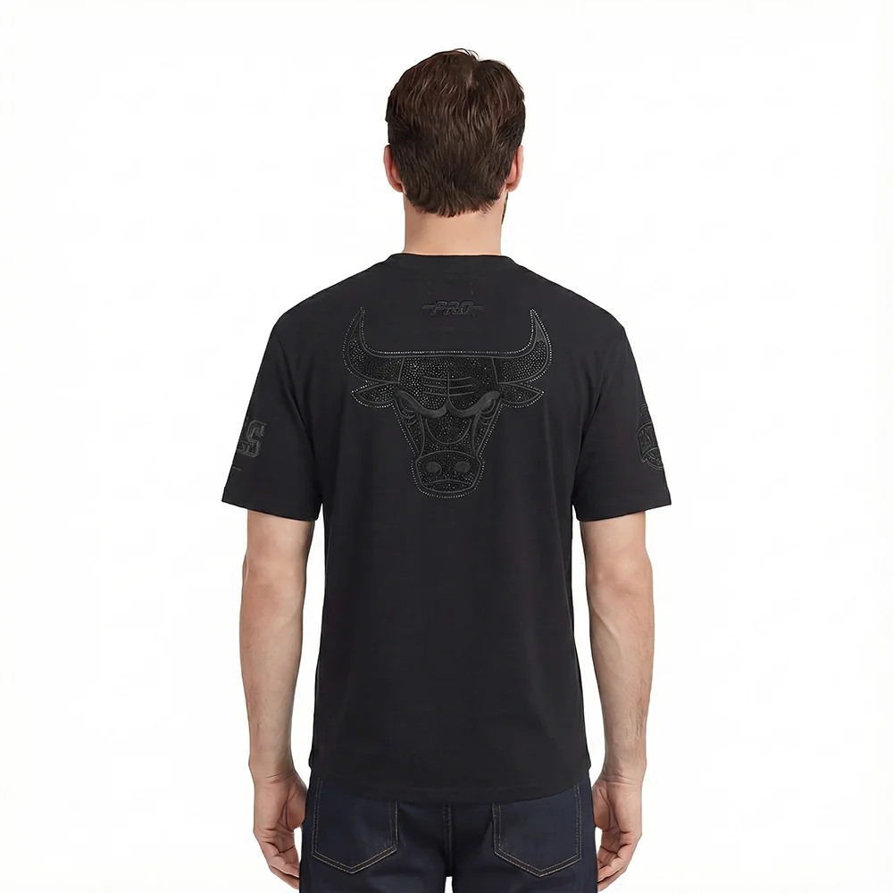 NBA CHICAGO BULLS BLACKOUT MEN'S CJ DROP SHOULDER TEE (BLACK) - Image 4