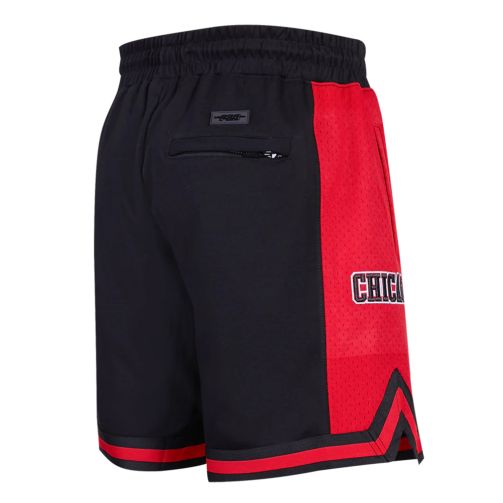 NBA CHICAGO BULLS SCRIPT TAIL MEN'S DOUBLE KNIT 2.0 SHORT (BLACK/RED) - Image 3
