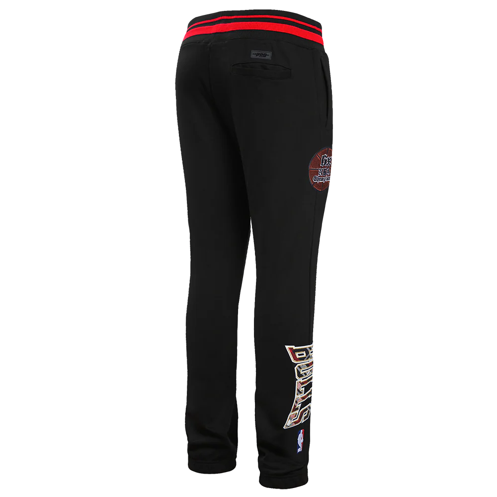 NBA CHICAGO BULLS PRO PREP RIB FLC MEN'SSWEATPANT (BLACK/RED/BLACK) - Image 4