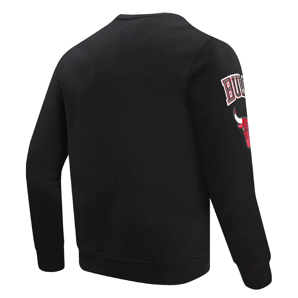 NBA CHICAGO BULLS OLD ENGLISH MEN'S CREWNECK (BLACK) - Image 3