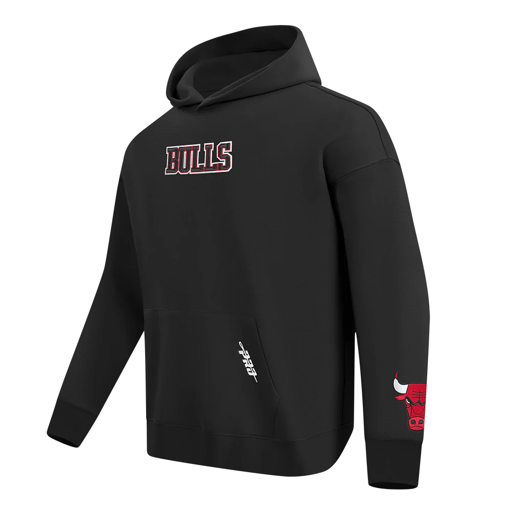 NBA CHICAGO BULLS WINGSPAN MEN'S DROP SHOULDER FLEECE PULLOVER HOODIE (BLACK) - Image 5