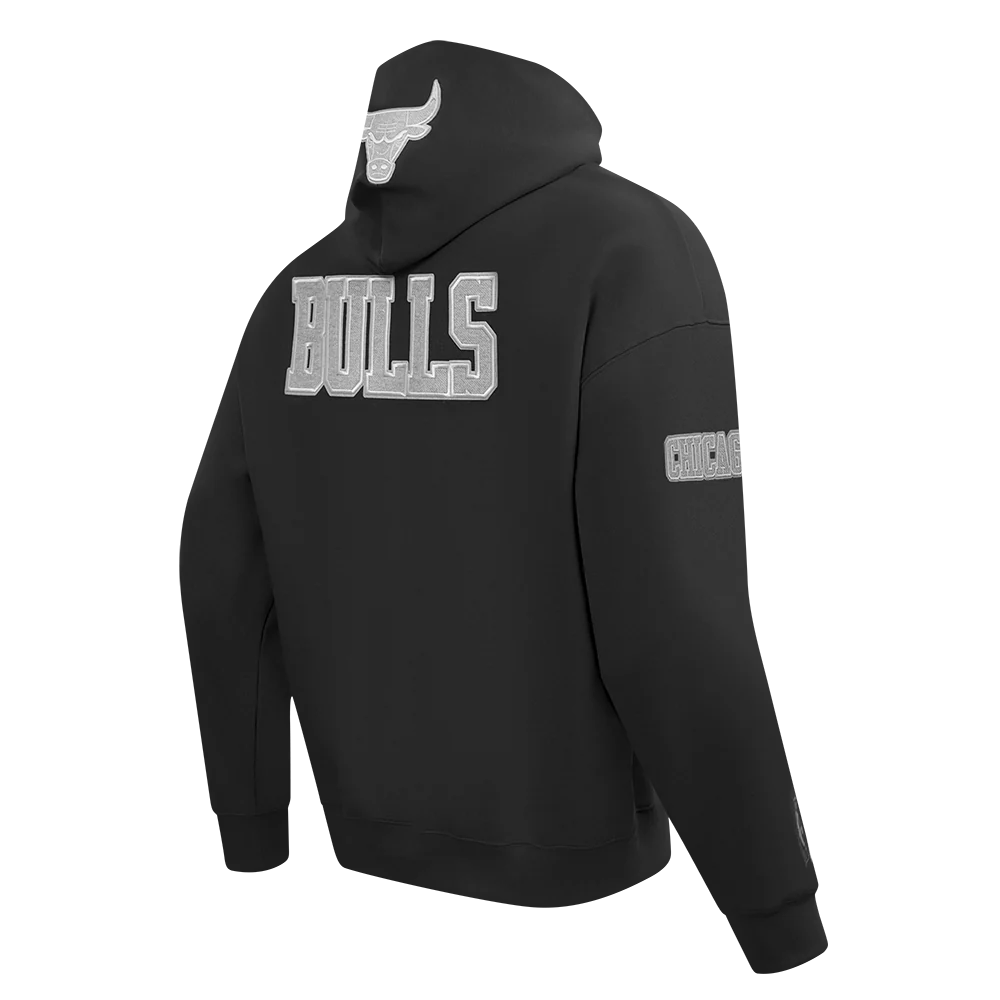 NBA CHICAGO BULLS REVERSE FRENCH TERRY MEN'S DROP SHOULDER FLC PO HO (BLACK) - Image 4