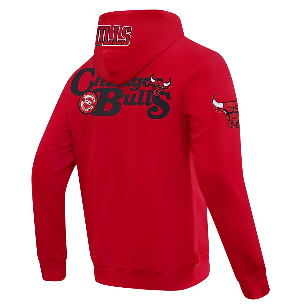 NBA CHICAGO BULLS SOUVENIR MEN'S FLEECE PULLOVER HOODIE (RED) - Image 4