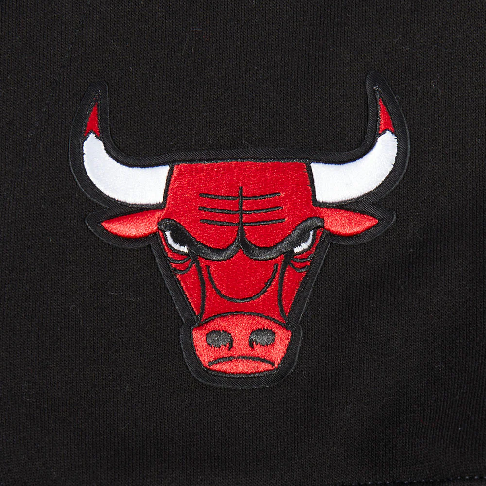 NBA CHICAGO BULLS RIB CAGE MEN'S DROP SHOULDER FLEECE PULLOVER HOODIE (BLACK) - Image 6