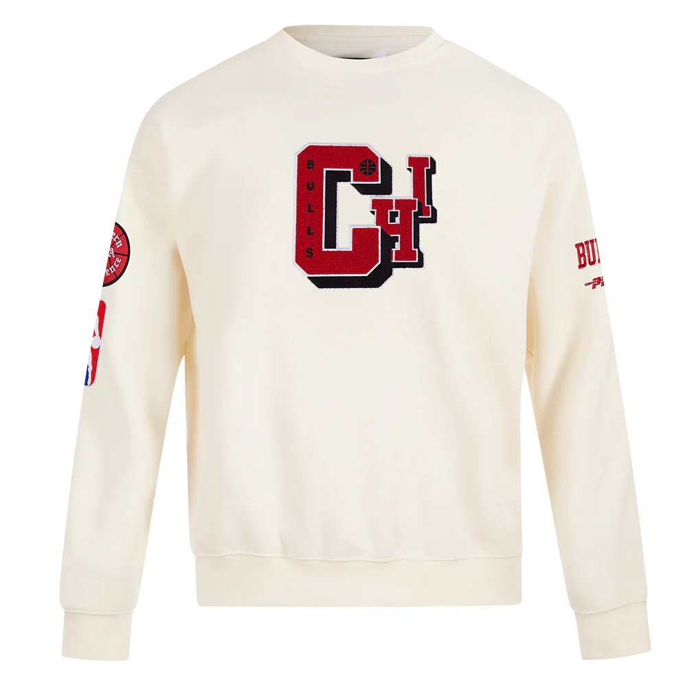 NBA CHICAGO BULLS BEST OF MEN'S DROP SHOULDER FLC CREWNECK (EGGSHELL) - Image 3