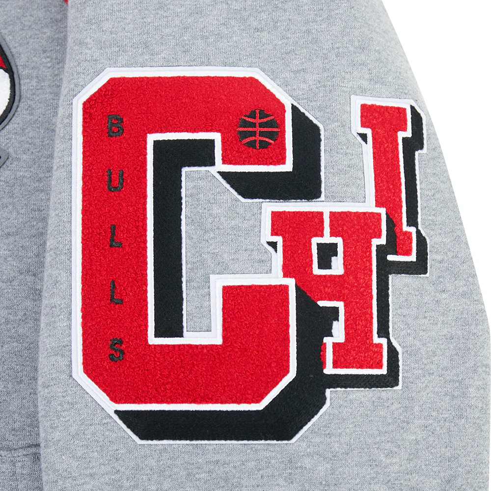 NBA CHICAGO BULLS BEST OF MEN'S DROP SHOULDER FLC PO HOODIE (DARK HEATHER GRAY) - Image 7