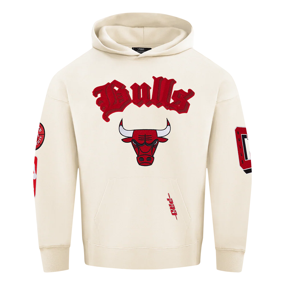 NBA CHICAGO BULLS BEST OF MEN'S DROP SHOULDER FLC PO HOODIE (EGGSHELL)
