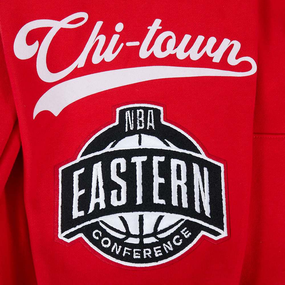 NBA CHICAGO BULLS LIVING LARGE MEN'S DROP SHOULDER FLC PO HOODIE (RED) - Image 9