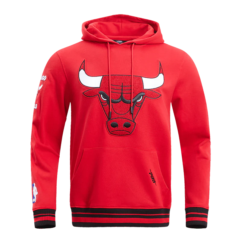 NBA CHICAGO BULLS RETRO CLASSIC MEN'S PULLOVER HOODIE (RED/BLACK)