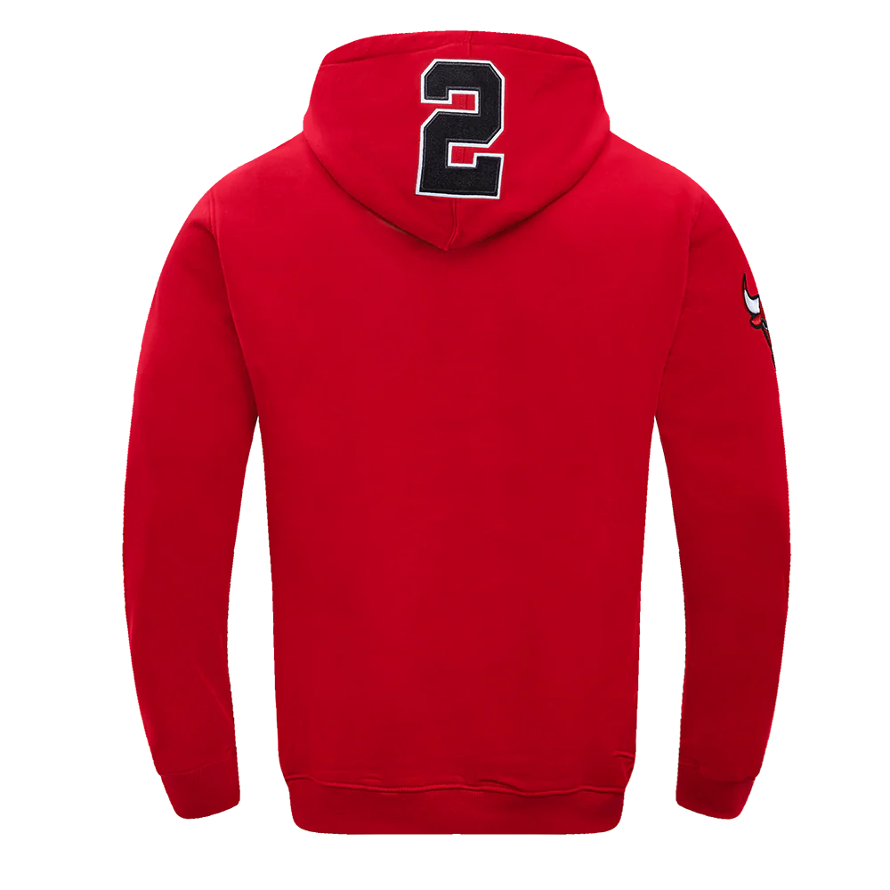NBA CHICAGO BULLS LONZO BALL #2 SKY HOOK MEN'S FLEECE PULLOVER HOODIE (RED) - Image 3