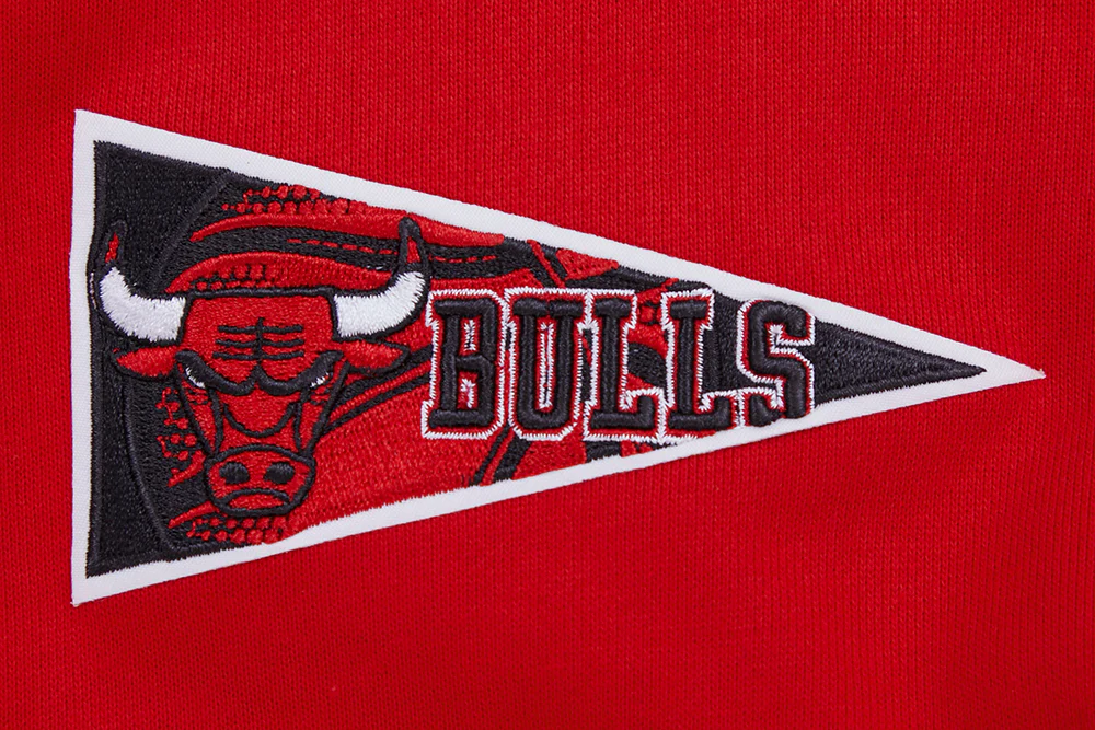 NBA CHICAGO BULLS CREST EMBLEM MEN'S RIB PULLOVER HOODIE (RED/BLACK) - Image 7