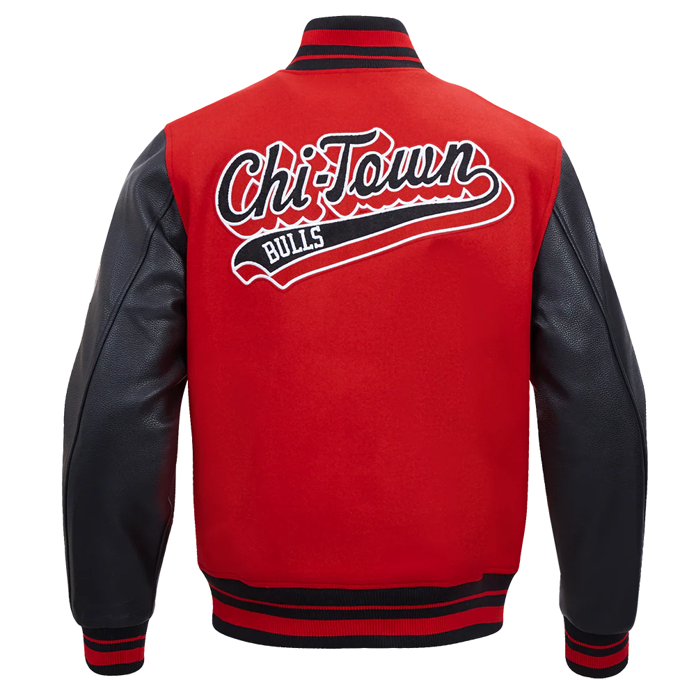 NBA CHICAGO BULLS SCRIPT TAIL MEN'S RIB WOOL VARSITY (RED/BLACK) - Image 4