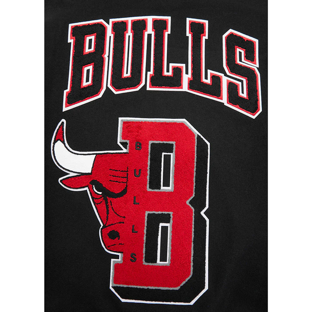 NBA CHICAGO BULLS MASHUP MEN'S RIB WOOL VARSITY JACKET (BLACK/RED/BLACK) - Image 13