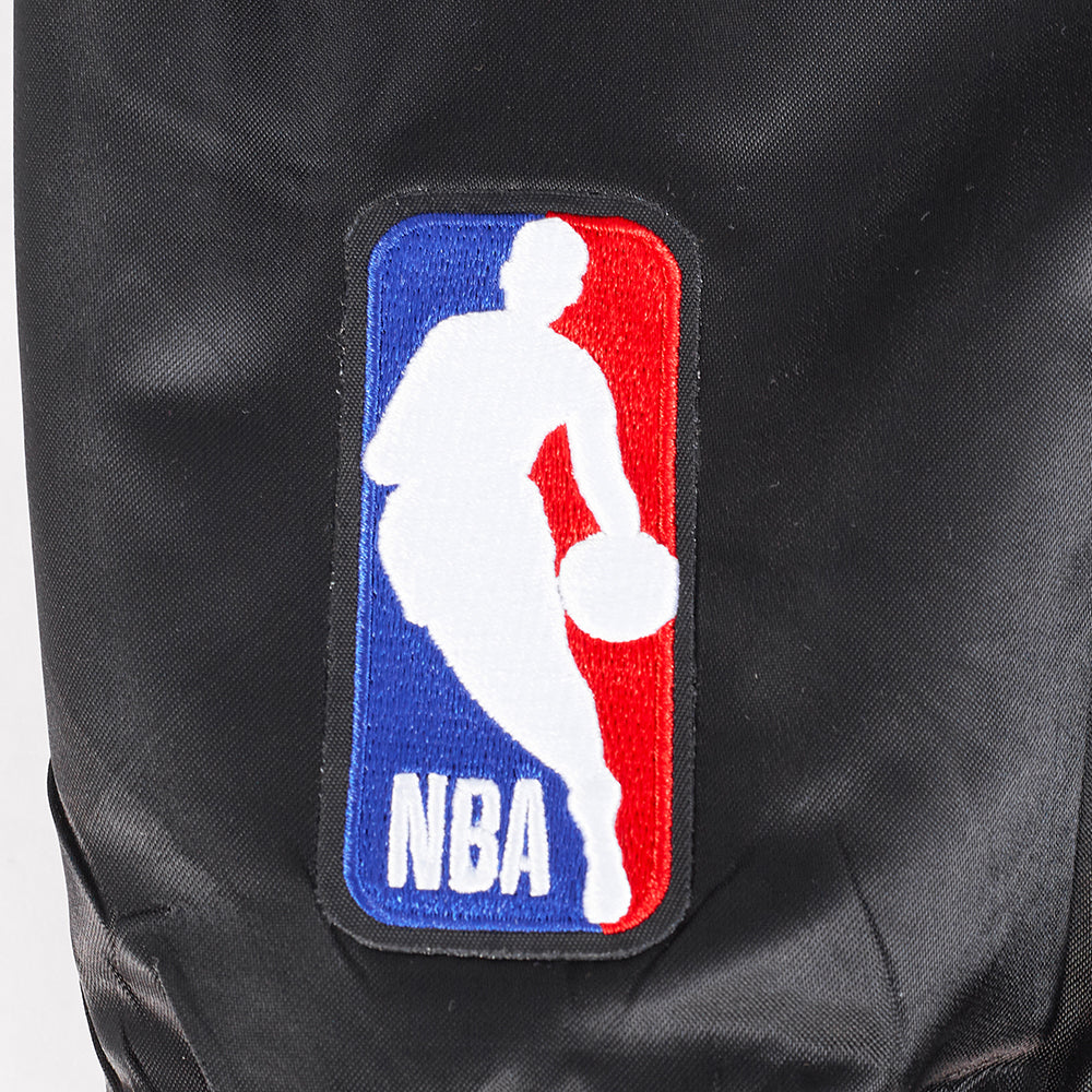 NBA CHICAGO BULLS DIY PICK STITCH MEN'S RIB SATIN JACKET (BLACK) - Image 9