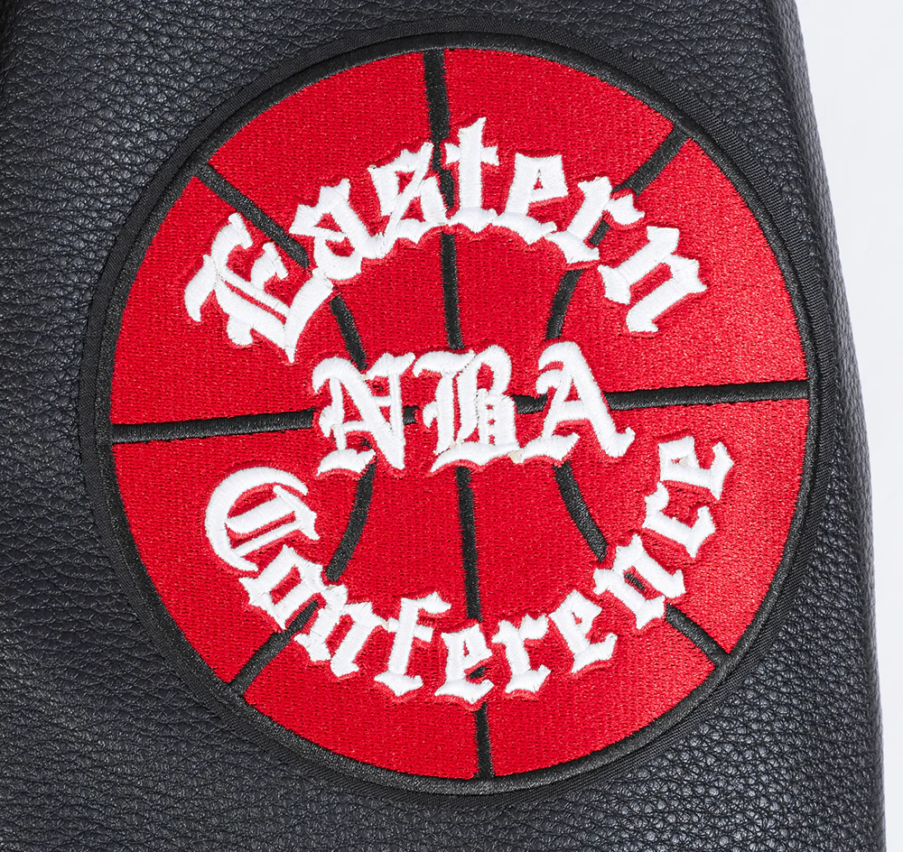 NBA CHICAGO BULLS SUGAR SKULL MEN'S RIB WOOL VARSITY JACKET (BLACK/RED/BLACK) - Image 9