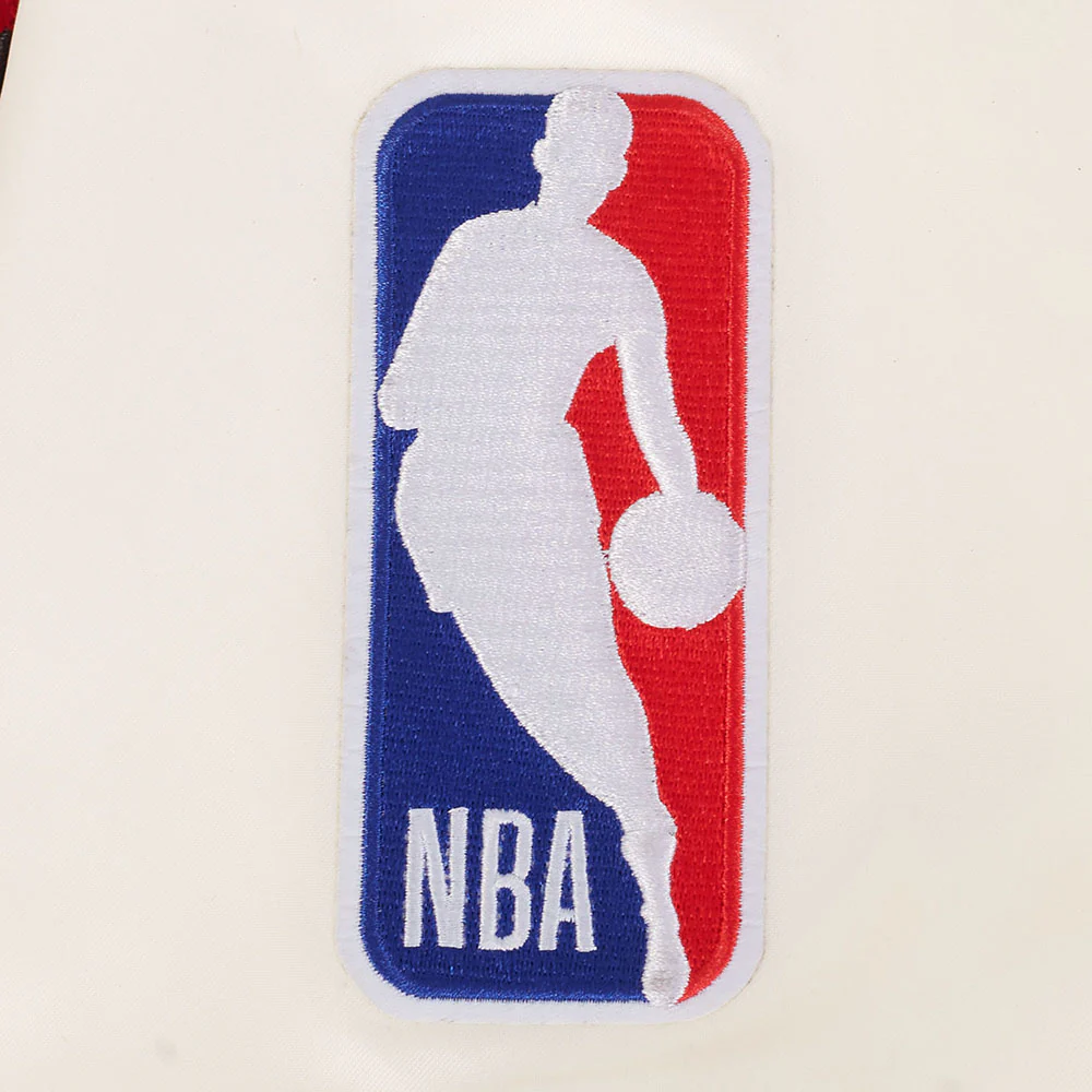 NBA CHICAGO BULLS BEST OF MEN'S RIB SATIN JACKET (EGGSHELL/ RED) - Image 8