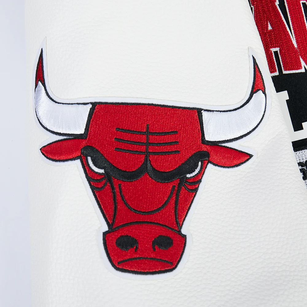 NBA CHICAGO BULLS CITY ARCH MEN'S WOOL VARSITY JACKET (BLACK/WHITE) - Image 9