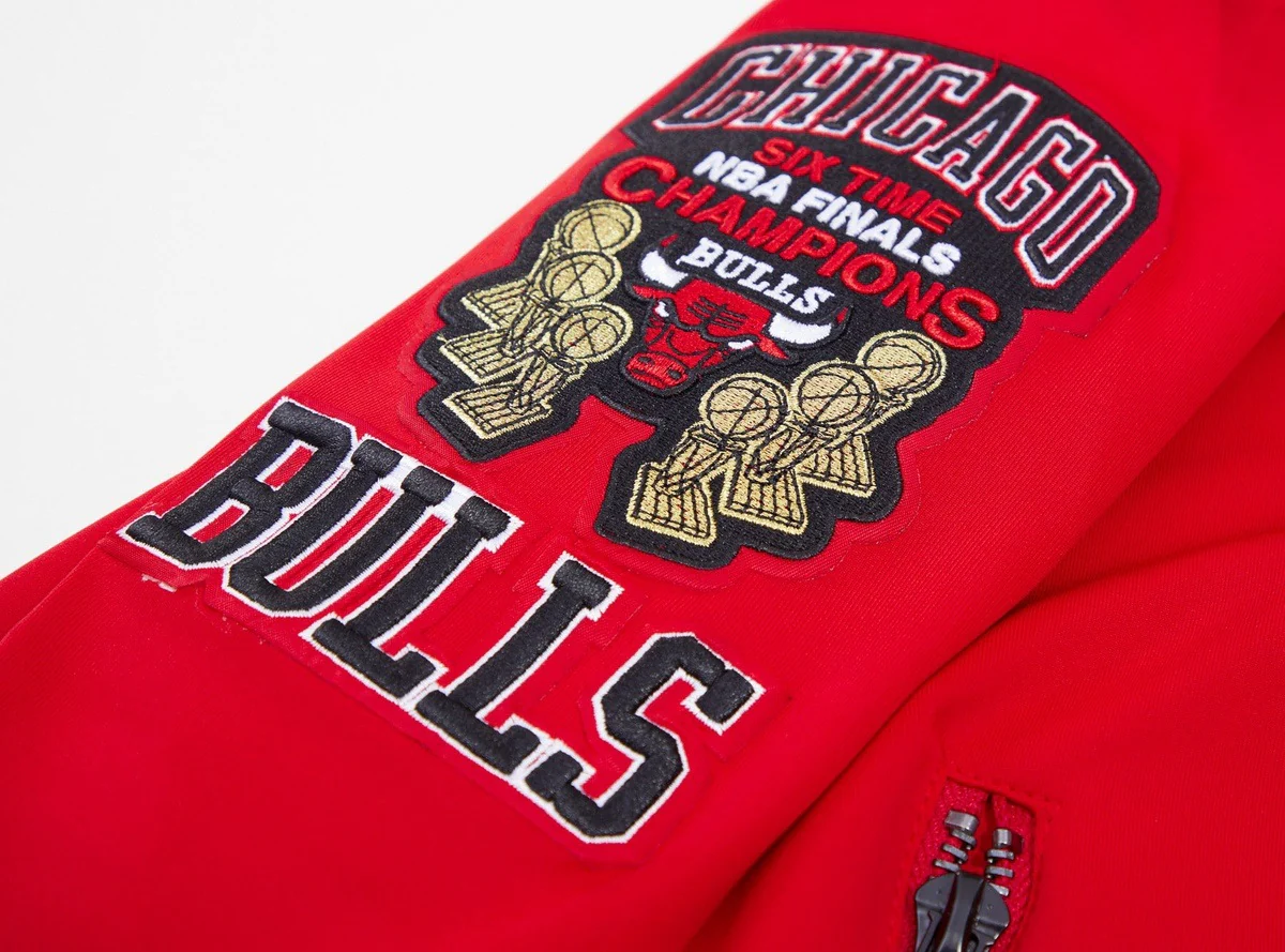 NBA CHICAGO BULLS CLASSIC MEN'S TRACK JACKET (RED) - Image 8