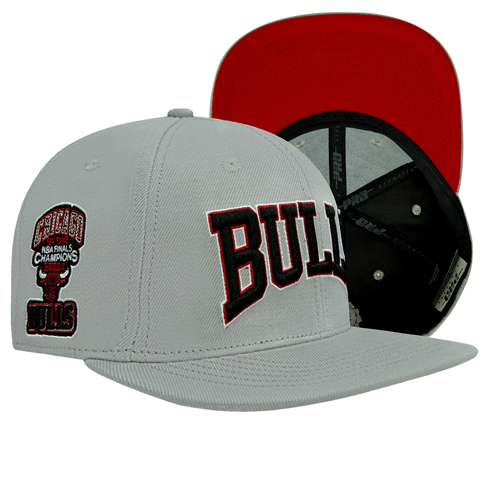 NBA CHICAGO BULLS CREST EMBLEM UNISEX WORDMARK WOOL SNAPBACK HAT (GRAY) - Image 8