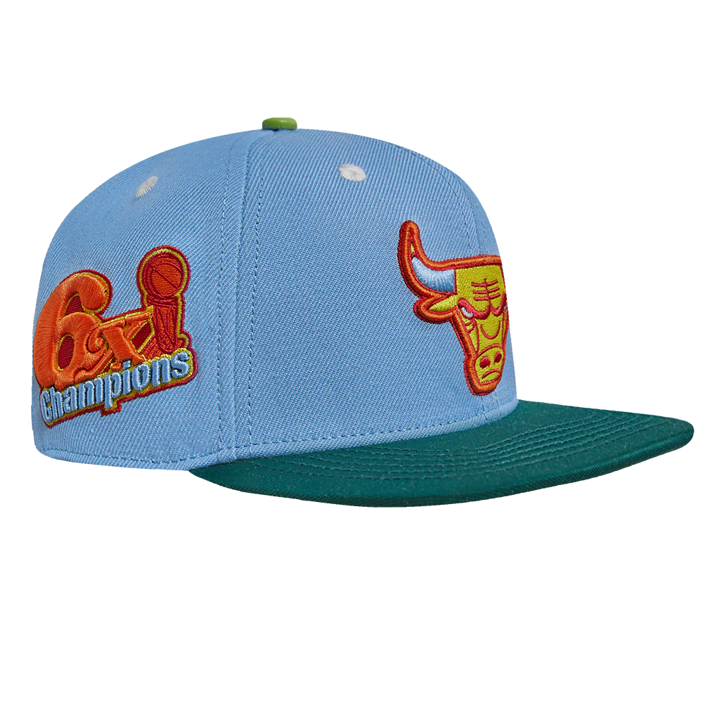 NBA CHICAGO BULLS RETRO SNAPBACK (UNI BLUE/ GREEN) - Image 2