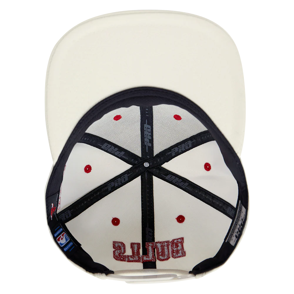 NBA CHICAGO BULLS TRIPLE TONAL WOOL SNAPBACK HAT (EGGSHELL) - Image 6