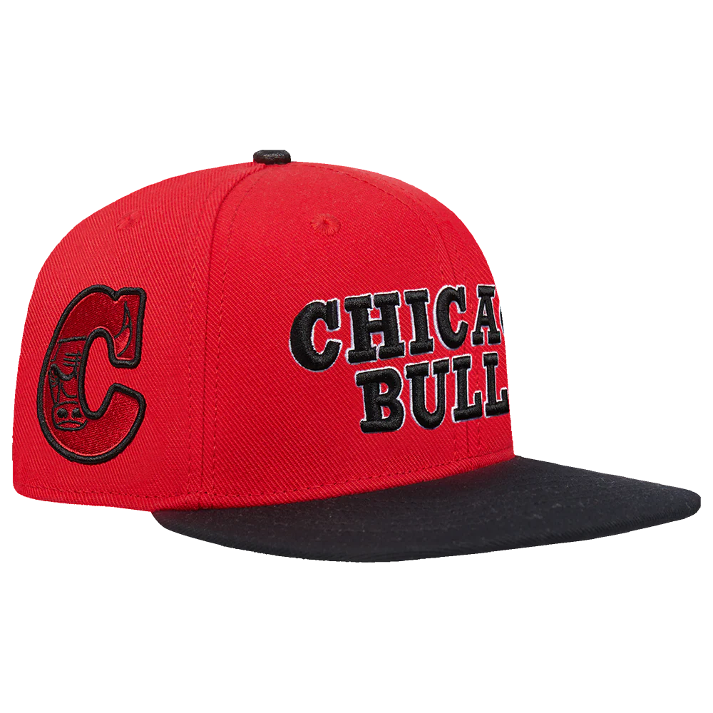 NBA CHICAGO BULLS WORDMARK 2 TONE SNAPBACK (RED/BLACK) - Image 3