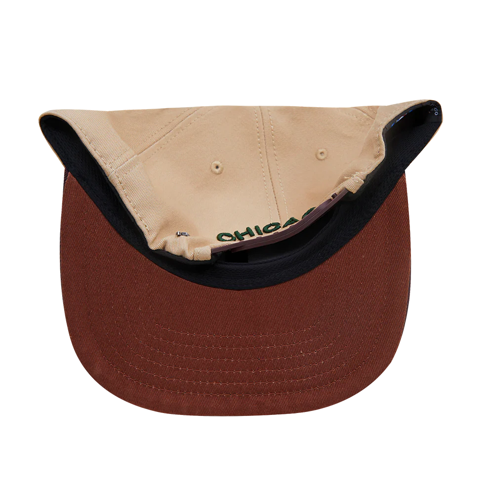 NBA CHICAGO BULLS AUTUMN BREEZE 2 TONE WOOL UNISEX SNAPBACK HAT (KHAKI/WINE) - Image 7