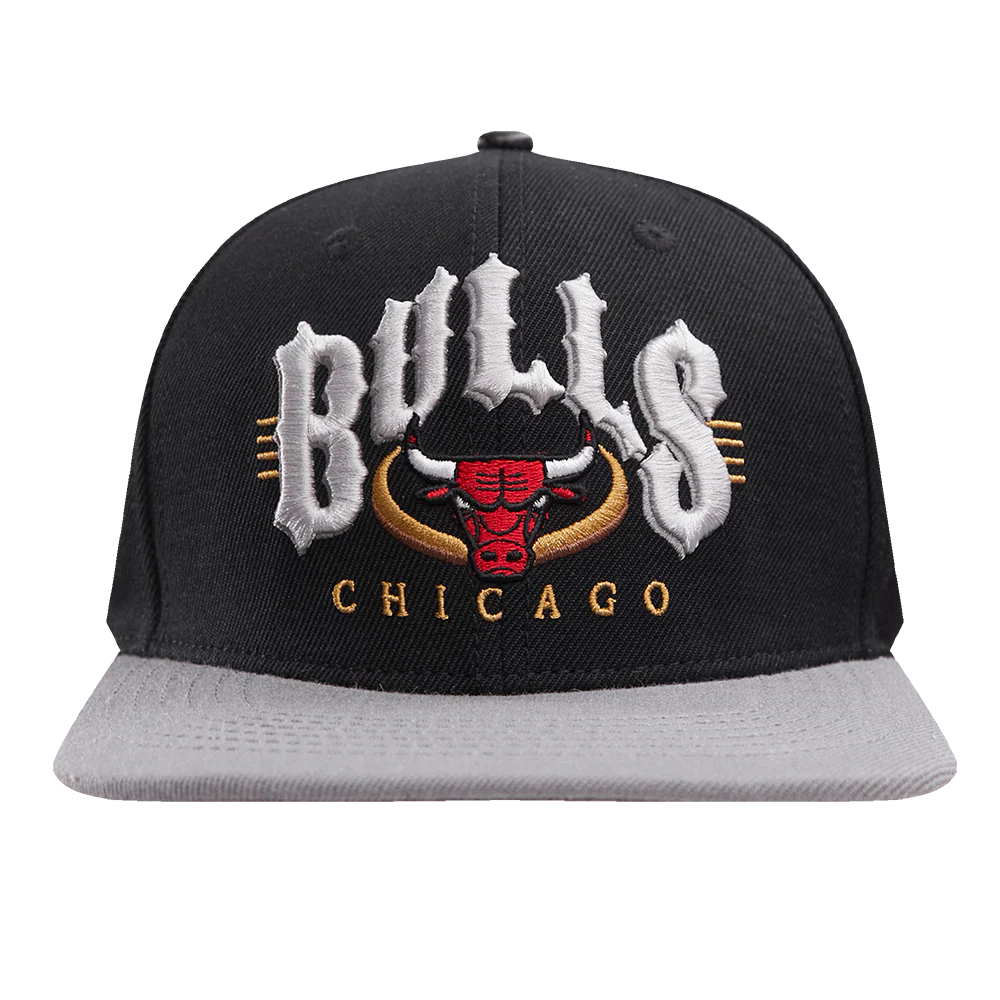 NBA CHICAGO BULLS CLUB ARCH WOOL SNAPBACK HAT (BLACK/GRAY)