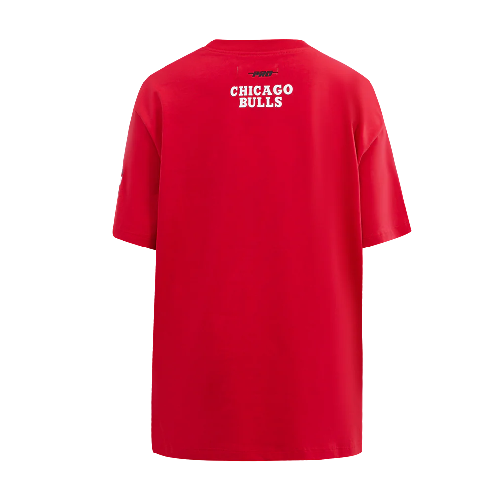 NBA CHICAGO BULLS CLASSIC WIND WOMEN'S CTN BF TEE (RED) - Image 4