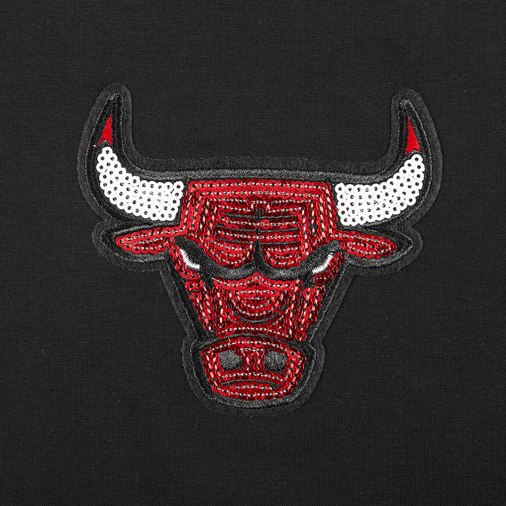 NBA CHICAGO BULLS GAME DAY CLASSICS WOMEN'S SINGLE JERSEY BABY DOLL TEE (BLACK) - Image 5