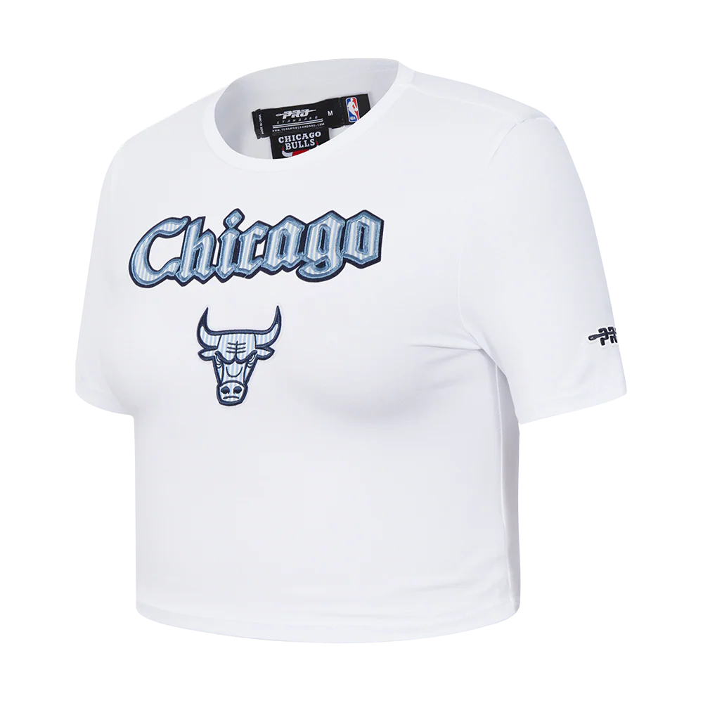 NBA CHICAGO BULLS COUNTRY CLUB WOMEN'S MIDRIFF TEE (WHITE) - Image 2