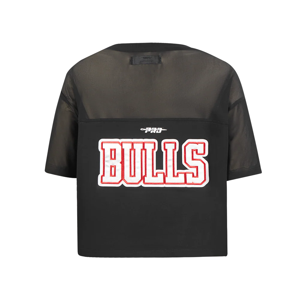 NBA CHICAGO BULLS SHEER INFLUENCE WOMEN'S SHEER BOXY TEE (BLACK) - Image 3