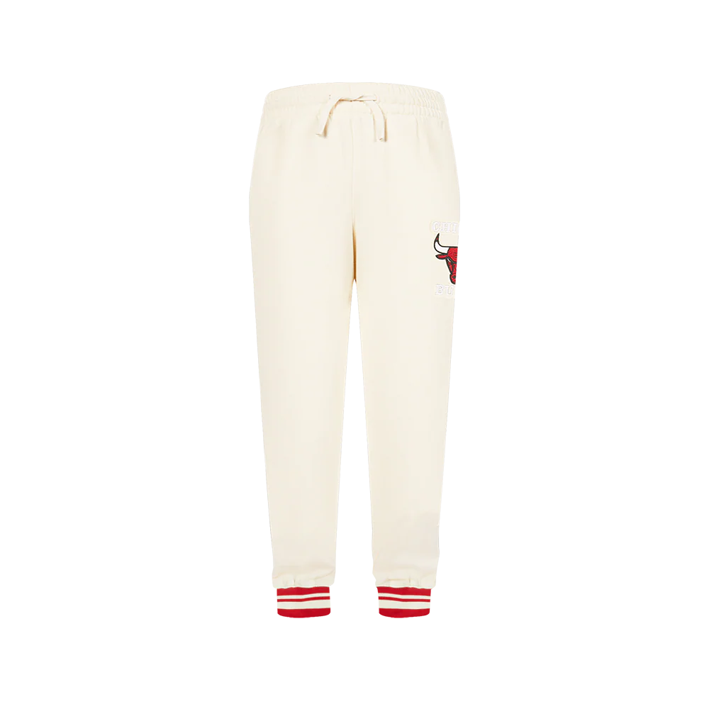 NBA CHICAGO BULLS RETRO CLASSIC BIG BOYS RIB FLC SWEATPANT (EGGSHELL/ RED) - Image 6