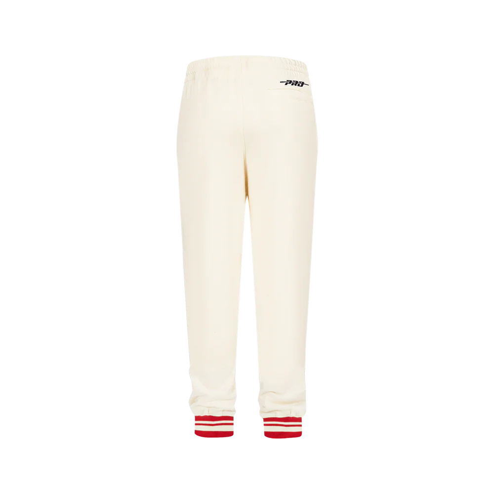 NBA CHICAGO BULLS RETRO CLASSIC BIG BOYS RIB FLC SWEATPANT (EGGSHELL/ RED) - Image 8