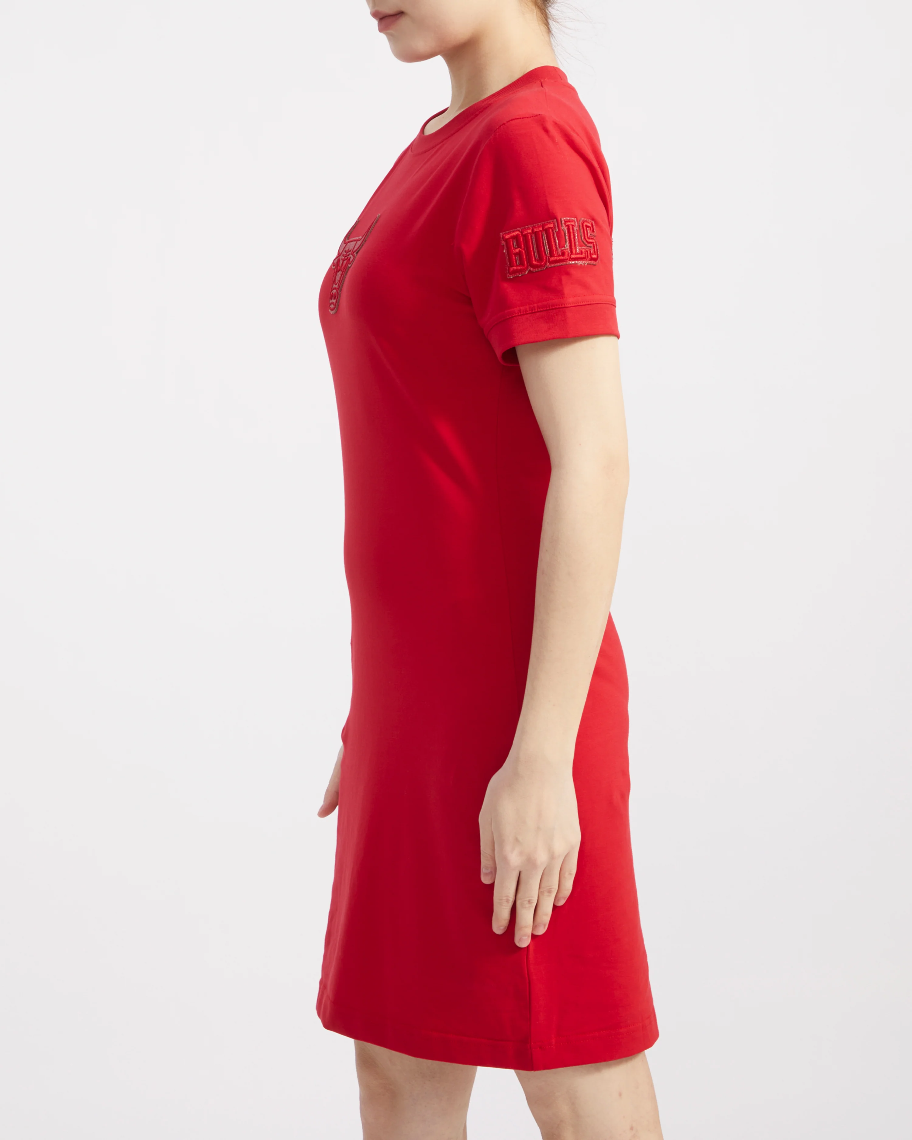 NBA CHICAGO BULLS TRIPLE TONAL BODYCON DRESS (RED) - Image 2