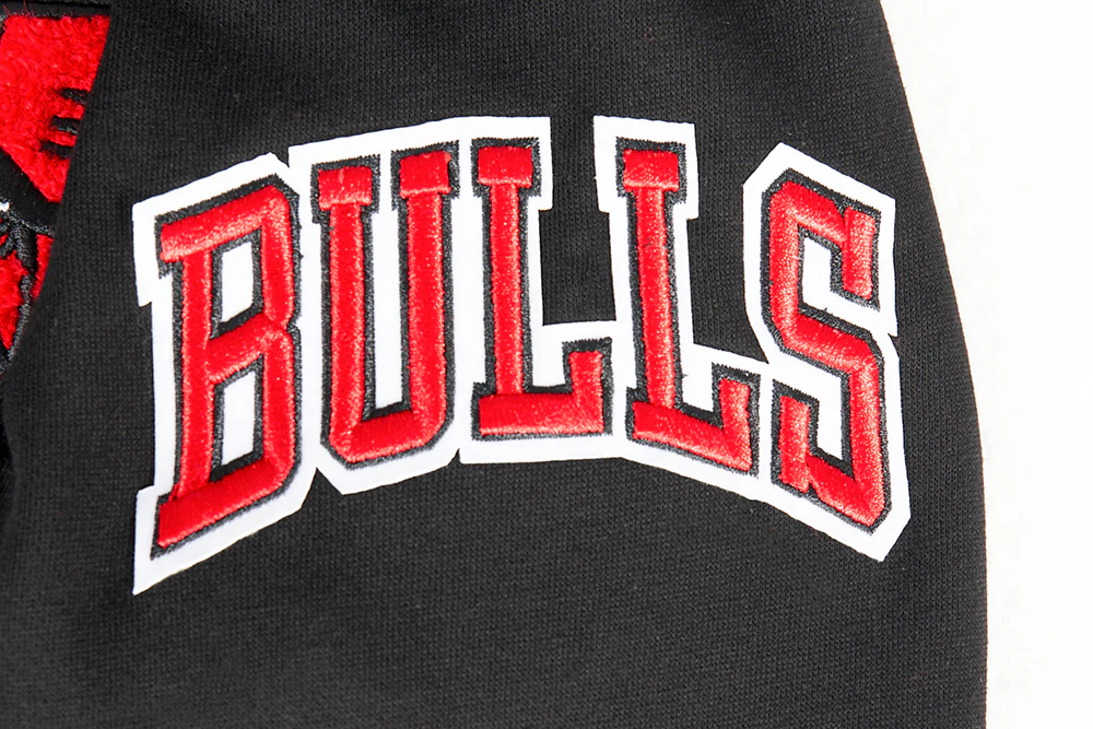 NBA CHICAGO BULLS CLASSIC BIG BOYS FLEECE FULL ZIP HOODIE (BLACK) - Image 3
