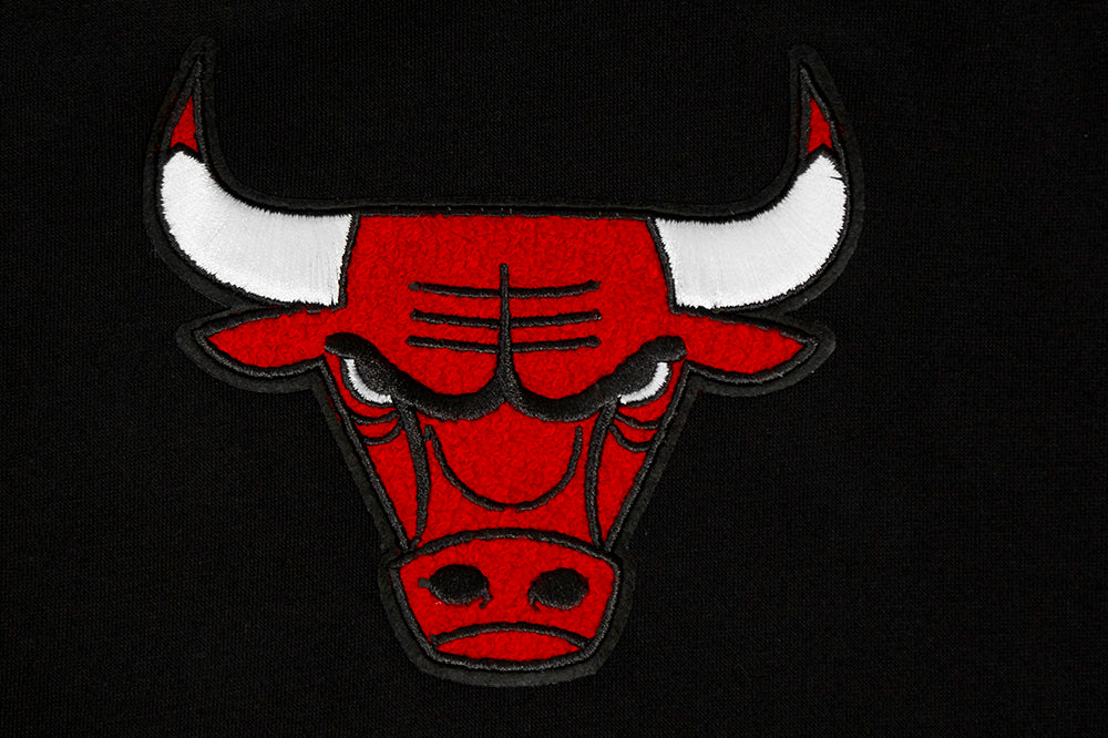 NBA CHICAGO BULLS RETRO CLASSIC BIG BOYS RIB FLEECE PULLOVER HOODIE (BLACK/RED/BLACK) - Image 3