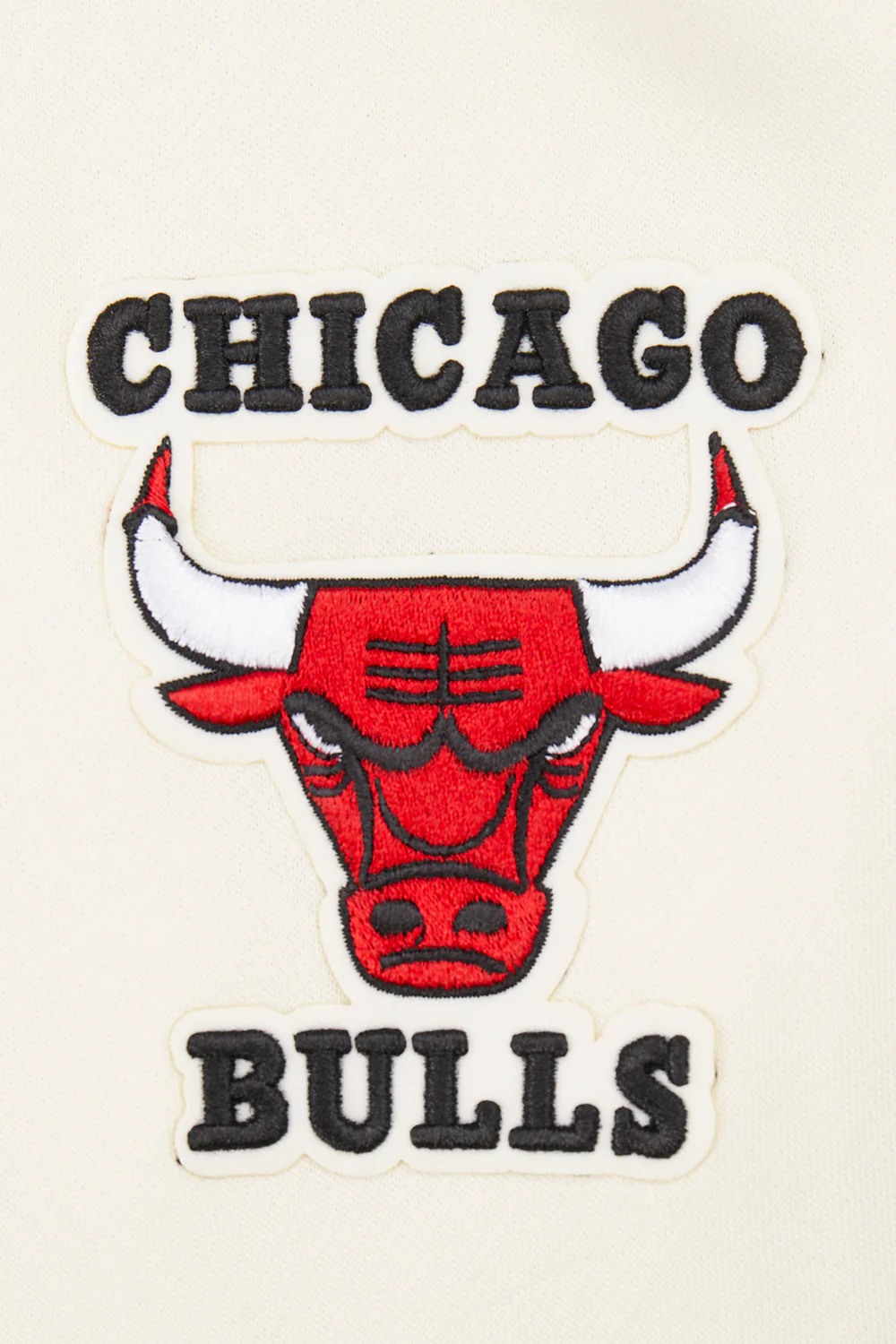 NBA CHICAGO BULLS RETRO CLASSIC LITTLE GIRLS RIB FLEECE PULLOVER HOODIE (EGGSHELL/ RED) - Image 3