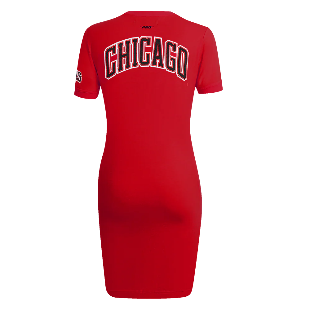 NBA CHICAGO BULLS CLASSIC WOMEN'S BODY CON DRESS (RED) - Image 3