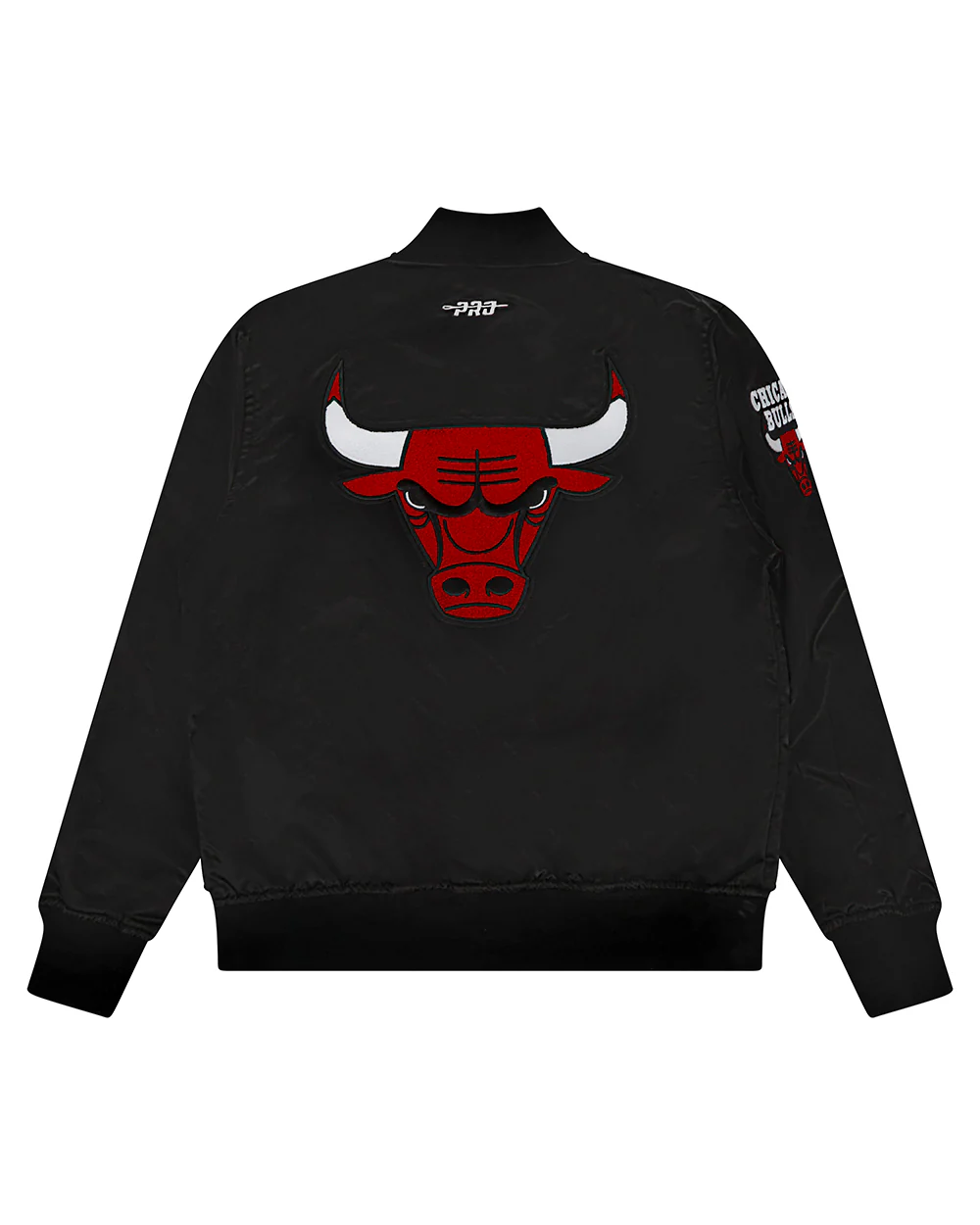 NBA CHICAGO BULLS CLASSIC BIG BOYS SATIN JACKET (BLACK) - Image 2