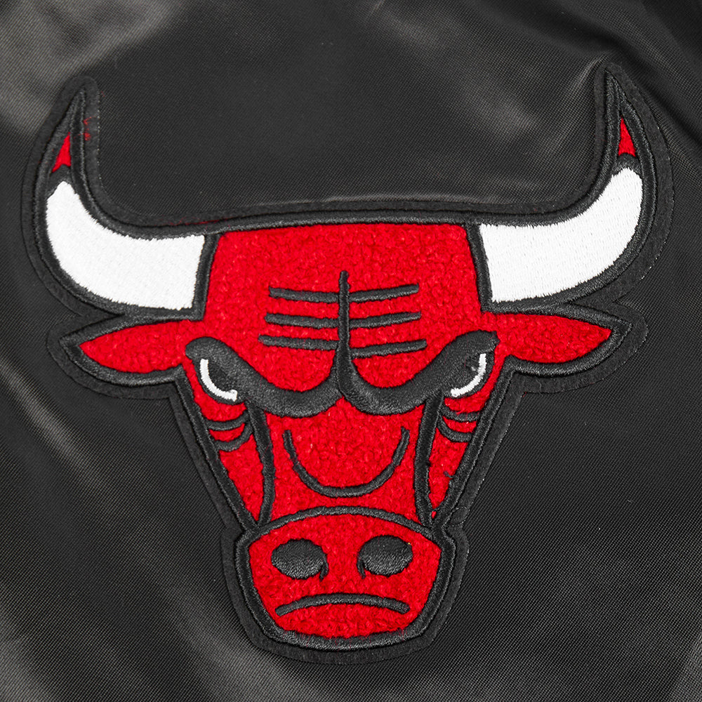 NBA CHICAGO BULLS RETRO CLASSIC BIG BOYS RIB SATIN JACKET (BLACK/RED/BLACK) - Image 8