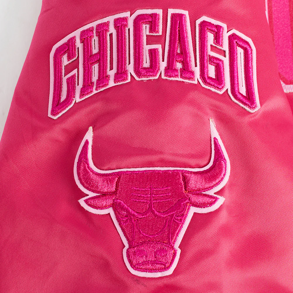 NBA CHICAGO BULLS TRIPLE PINK BIG GIRLS SATIN JACKET (BEETROOT PURPLE) - Image 8