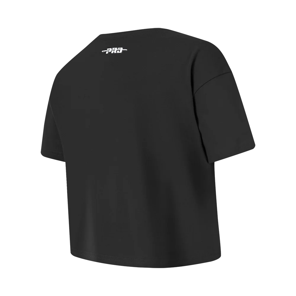 NBA CHICAGO BULLS RETRO CLASSIC BIG GIRLS SHORT SLEEVE BOXY TEE (BLACK) - Image 4