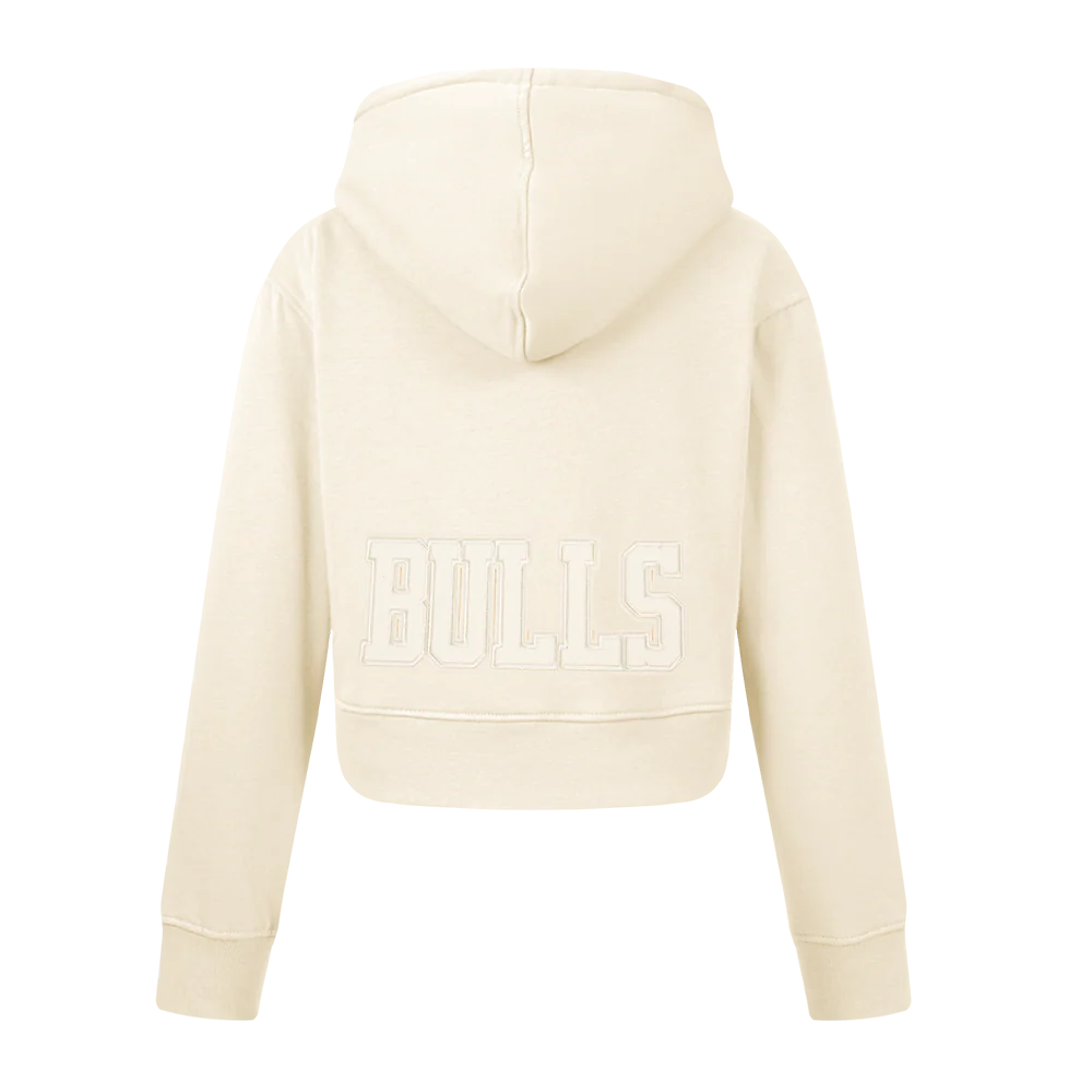 NBA CHICAGO BULLS NEUTRAL BIG GIRLS FLEECE PULLOVER HOODIE (EGGSHELL) - Image 3