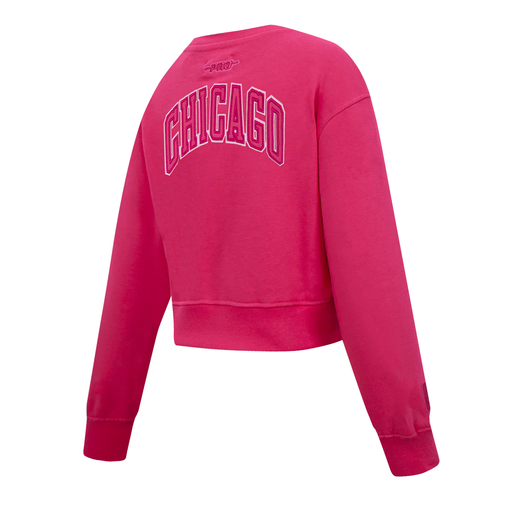 NBA CHICAGO BULLS TRIPLE PINK BIG GIRLS FLEECE CREWNECK (BEETROOT PURPLE) - Image 4