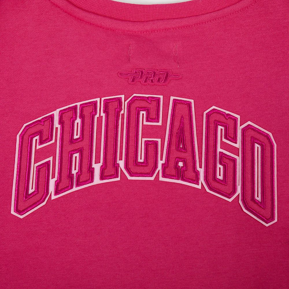 NBA CHICAGO BULLS TRIPLE PINK BIG GIRLS FLEECE CREWNECK (BEETROOT PURPLE) - Image 7