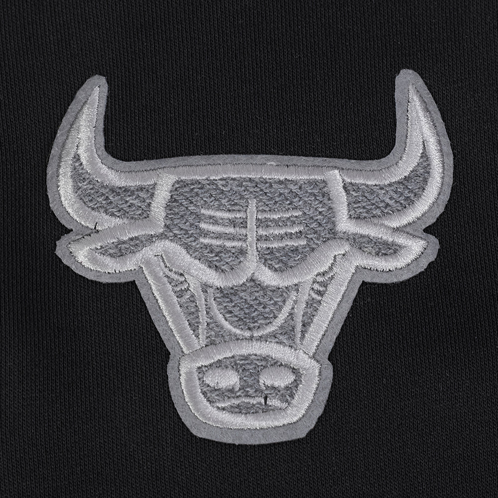 NBA CHICAGO BULLS REVERSE FRENCH TERRY WOMEN'S FLEECE CREWNECK (BLACK) - Image 6
