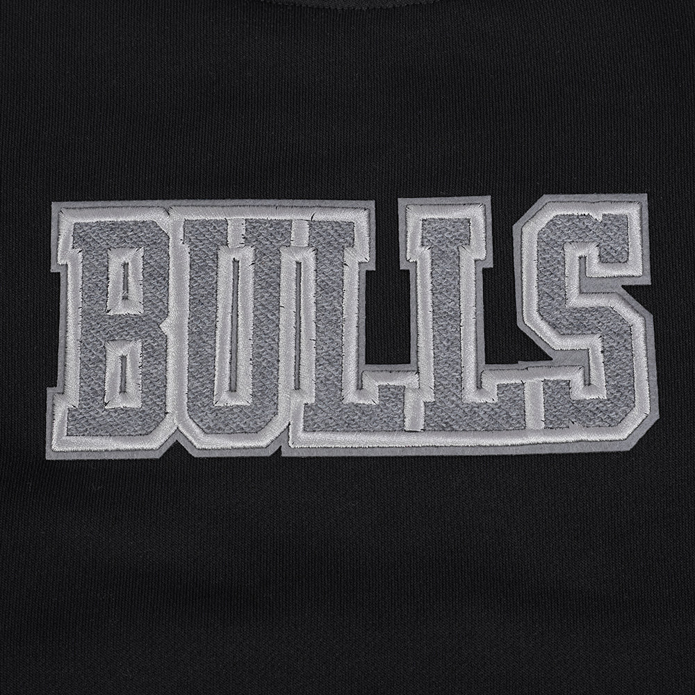 NBA CHICAGO BULLS REVERSE FRENCH TERRY WOMEN'S FLEECE CREWNECK (BLACK) - Image 7