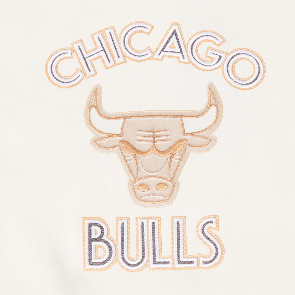NBA CHICAGO BULLS CITY EDITION 24-25 WOMEN'S FLEECE CROPPED PULLOVER HOODIE (EGGSHELL) - Image 5